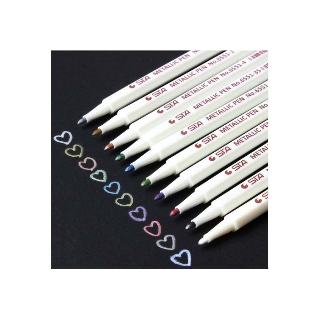 Художній маркер STA Маркер художній Paint STA 6551 1 мм, металік аквамарин (STA6551-M35)