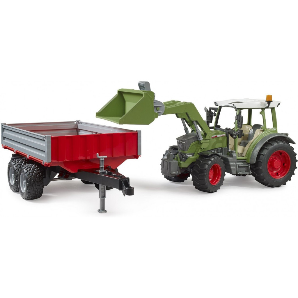 Спецтехніка Bruder Трактор Fendt Vario 211 з переднім навантажувачем та причепом (02182)