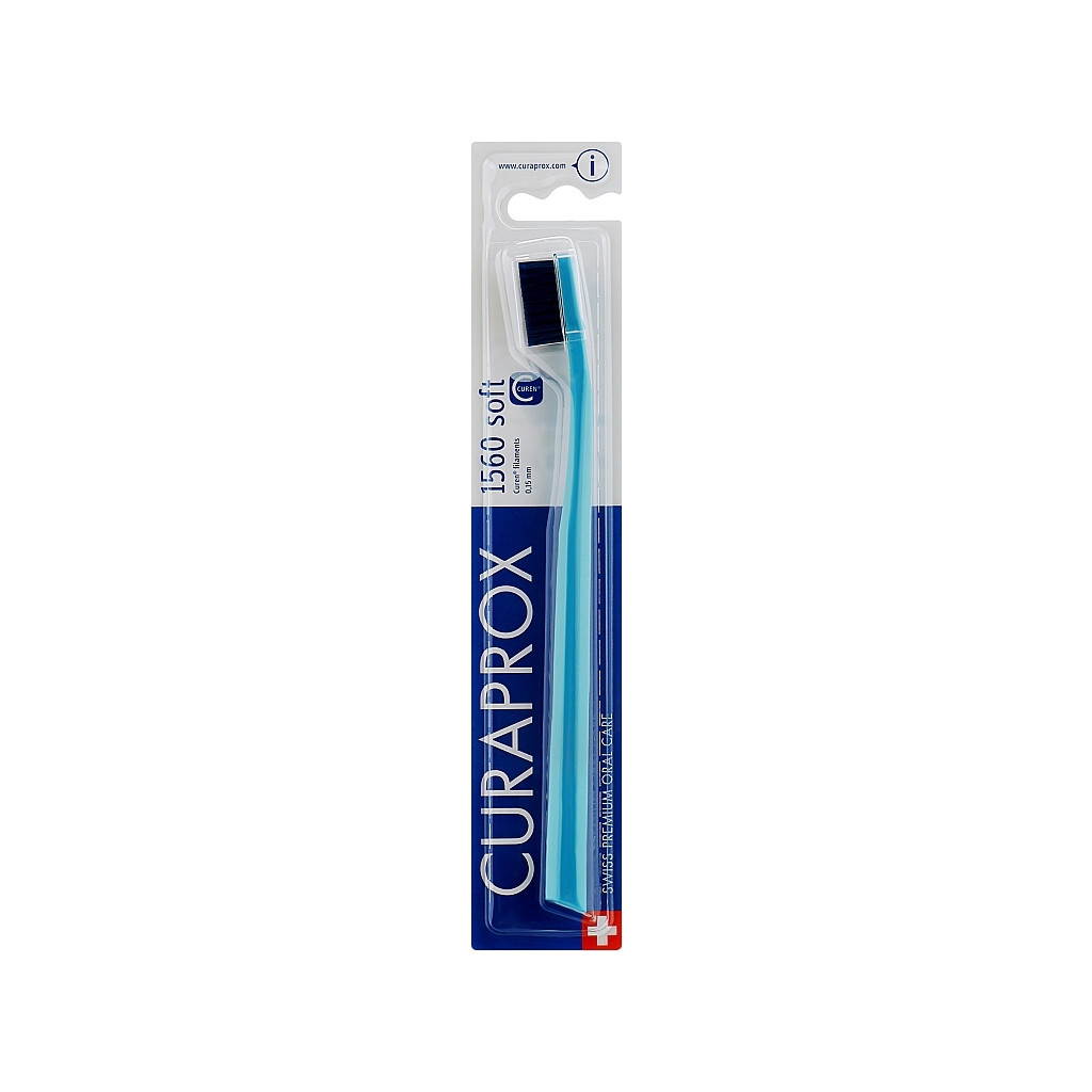 Зубна щітка Curaprox CS 1560 Soft М'яка D 0.15 мм Блакитна із синьою щетиною (CS 1560-01)