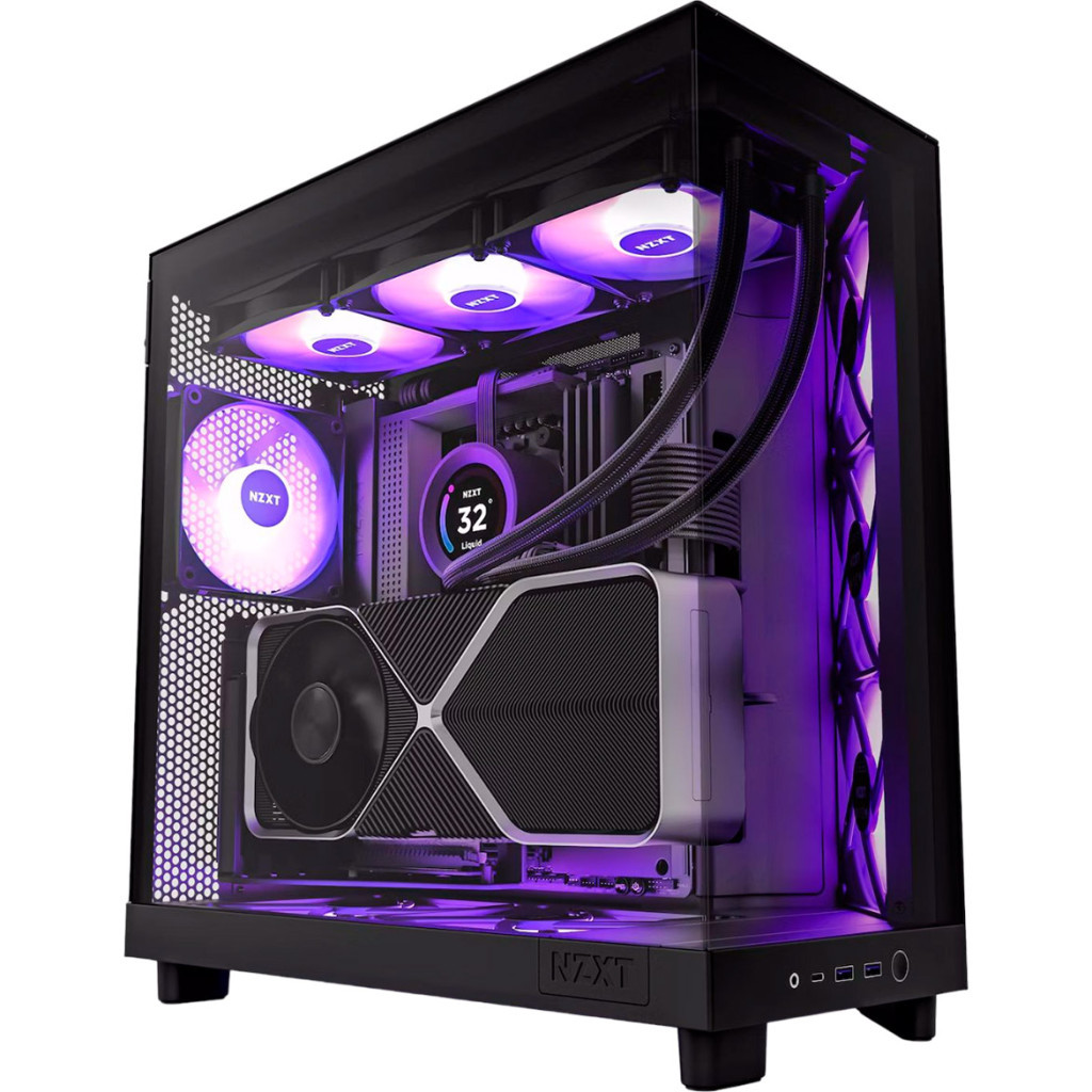 Корпус NZXT H6 Flow RGB All Black (CC-H61FB-R1) Корпус NZXT H6 Flow RGB All Black (CC-H61FB-R1)