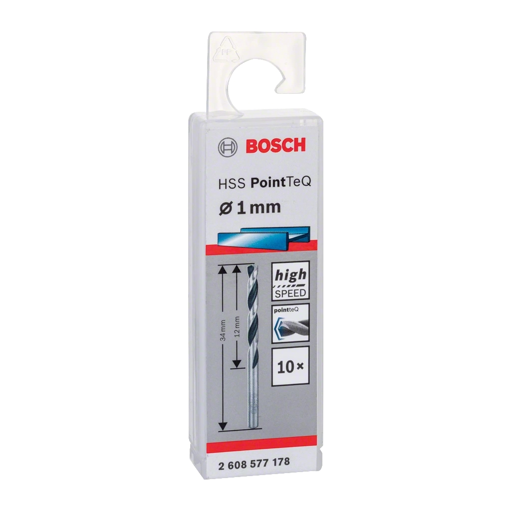 Свердло Bosch по металу HSS-PointTeQ, 1х12х34мм, 10шт (2.608.577.178)