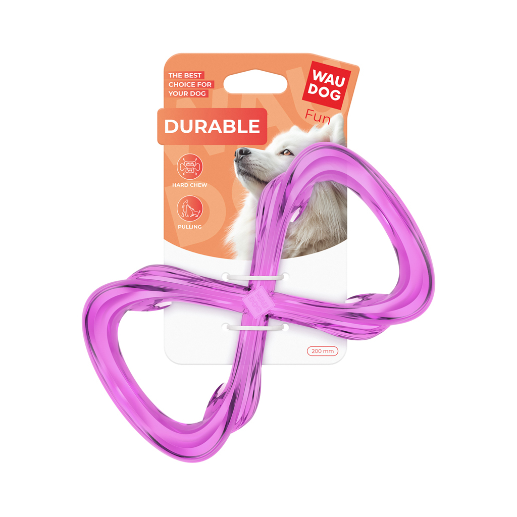 Іграшка для собак WAUDOG Fun Durable Вісімка 200 мм фіолетова (62189)