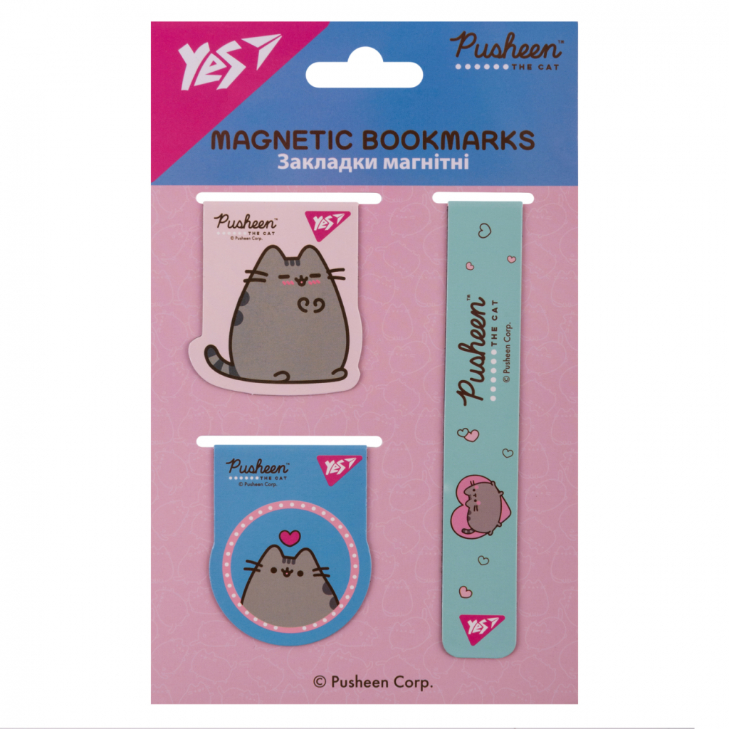 Закладки для книг Yes магнітні Pusheen 3 шт (708349)