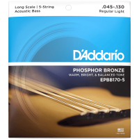 Guitar strings D'Addario Acoustic Bass Phosphor Bronze Light 5-String (45-130) (EPBB170-5)