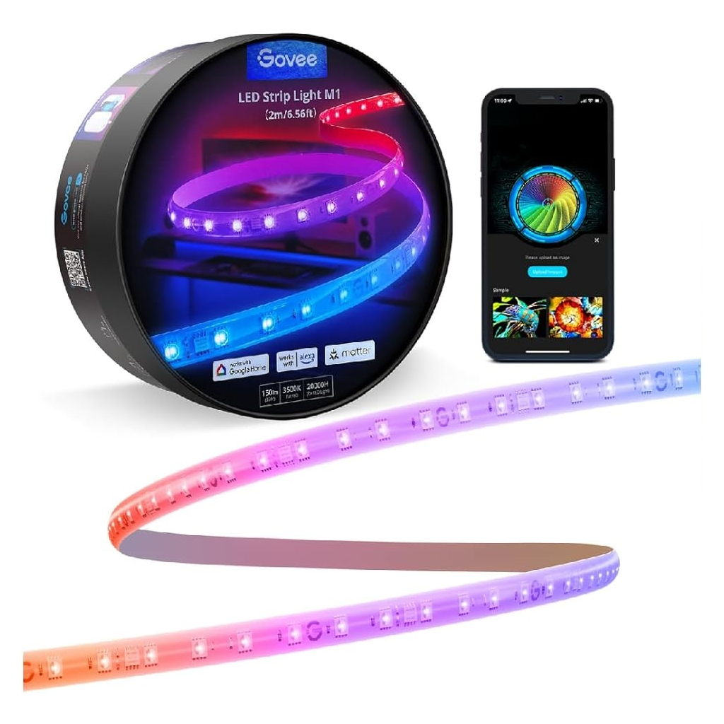 Світлодіодна стрічка Govee H100E LED Compatible extension of H61E1, 1.0m, RGBIC , WI-FI/Bluetooth, white (H100E0D1)