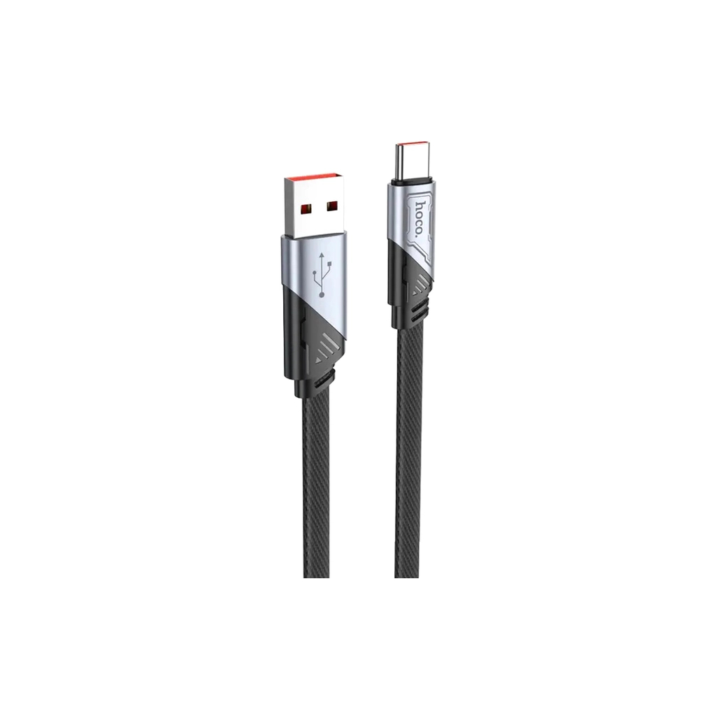 Дата кабель USB 2.0 AM to USB-C 1.2m 5A nylon black HOCO (6942007605007)