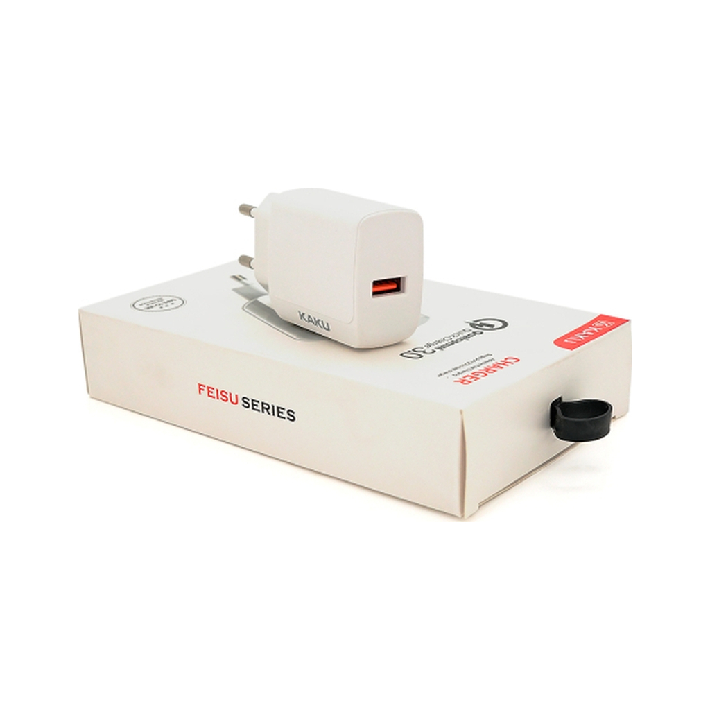 Зарядний пристрій iKAKU USB QC3.0 white (KSC-178-FEISU) Зарядний пристрій iKAKU USB QC3.0 white (KSC-178-FEISU)