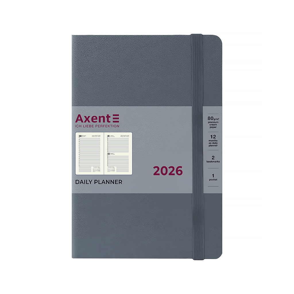 Тижневик Axent датований 2026 Partner Strong, 145х210, сірий (8819-26-62-A) Тижневик Axent датований 2026 Partner Strong, 145х210, сірий (8819-26-62-A)