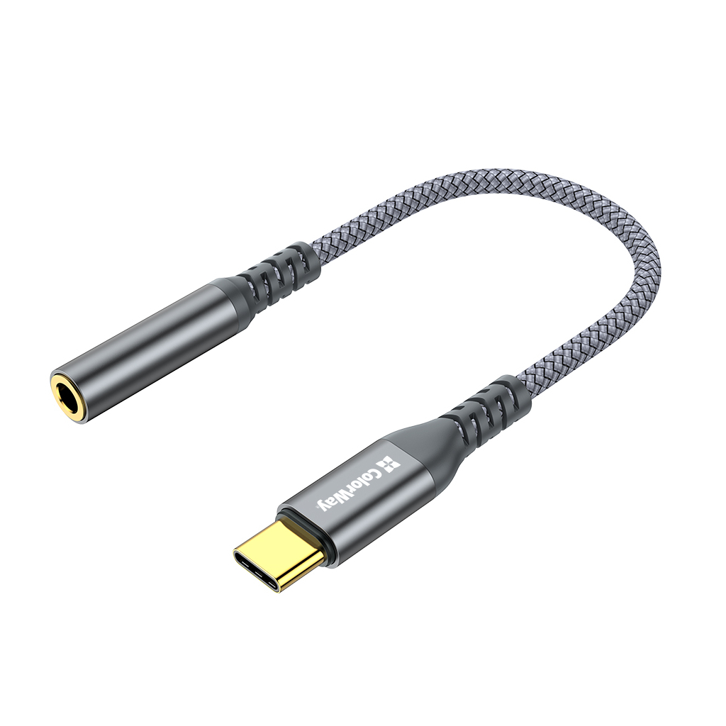 Перехідник USB-C to 3.5mm F 0.14m gray ColorWay (CW-AD-CJ) Перехідник USB-C to 3.5mm F 0.14m gray ColorWay (CW-AD-CJ)
