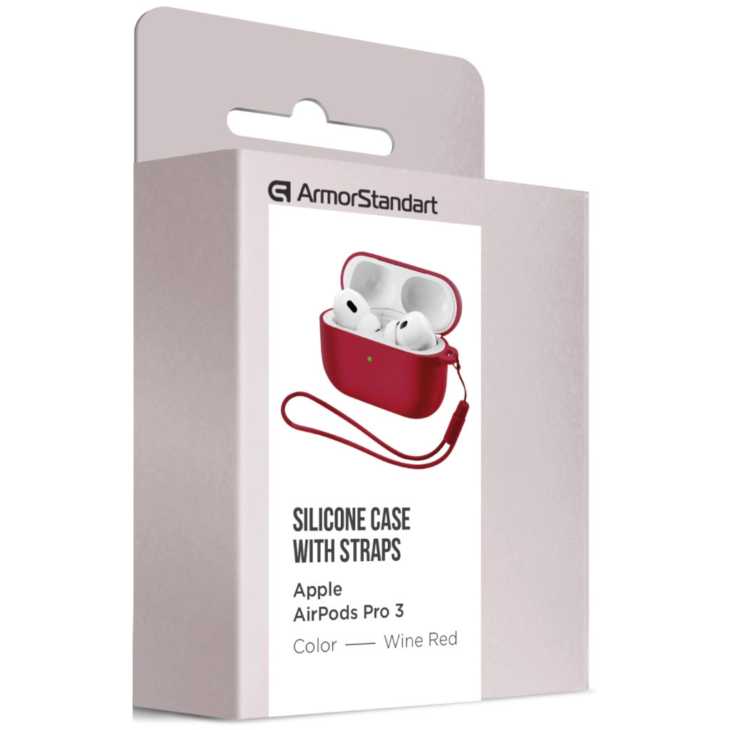 Чохол для навушників Armorstandart Silicone Case для Apple Airpods Pro 3 Wine Red (ARM88302) Чохол для навушників Armorstandart Silicone Case для Apple Airpods Pro 3 Wine Red (ARM88302)