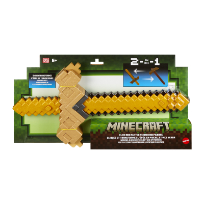 Іграшкова зброя Minecraft Меч-трансформер 2 в 1 (JKC15)