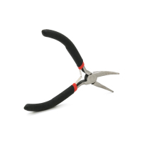 Voltronic pliers long curved 4.5-inch, black and red handles, 120mm (YT-VL120Cur)