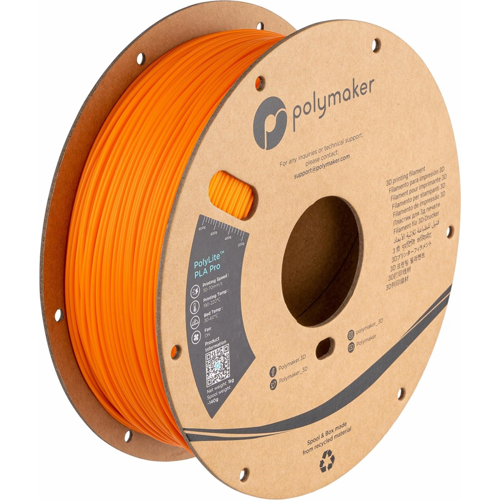 Пластик для 3D-принтера Polymaker PLA POLYLITE PRO 1,75mm 1kg ORANGE (PA07010)