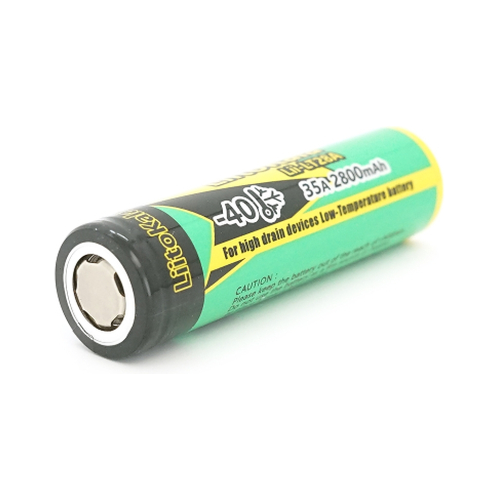 Акумулятор 18650 2800mAh, 35A, 3.7V(2.5-4.2V), LowTemp-40-60, Black/Green Liitokala (Lii-LT28A)