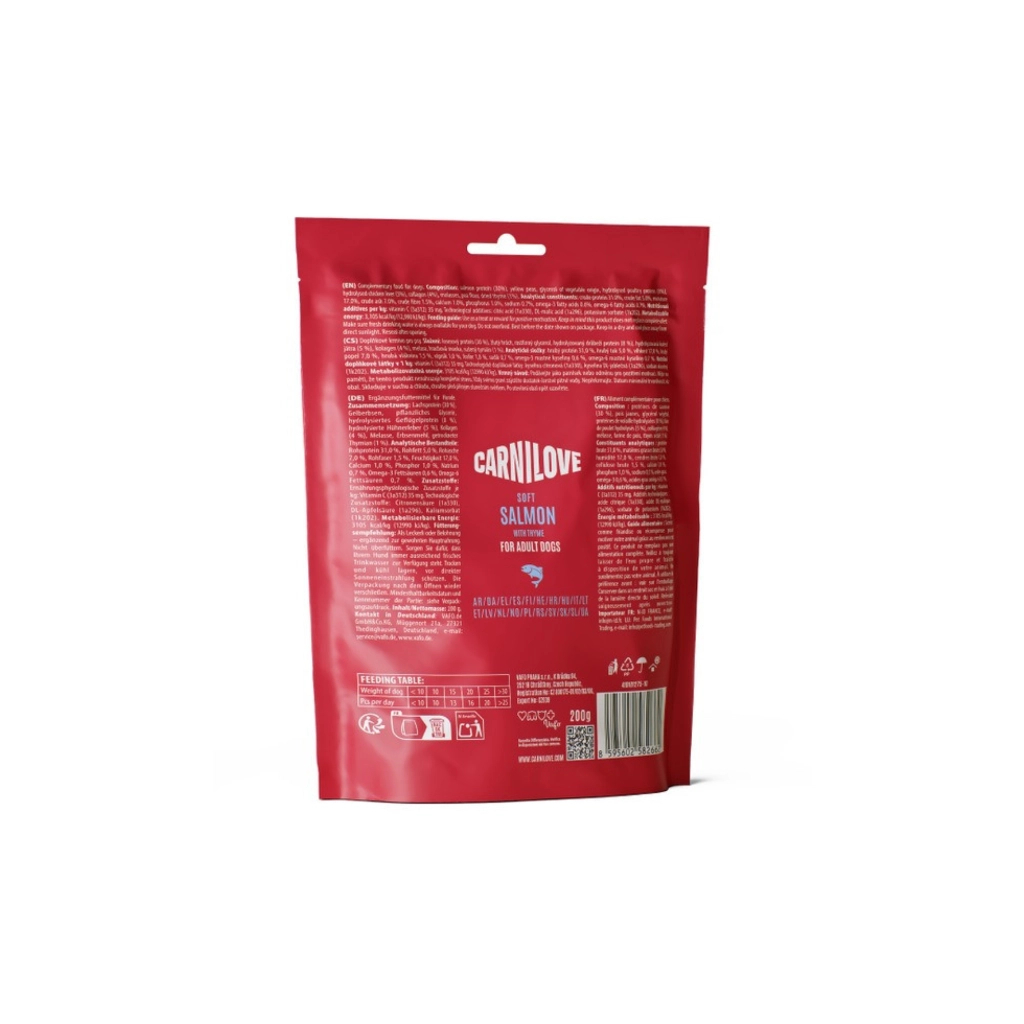 Ласощі для собак Carnilove Soft Snack Salmon with Thyme 200 г (8595602582662)