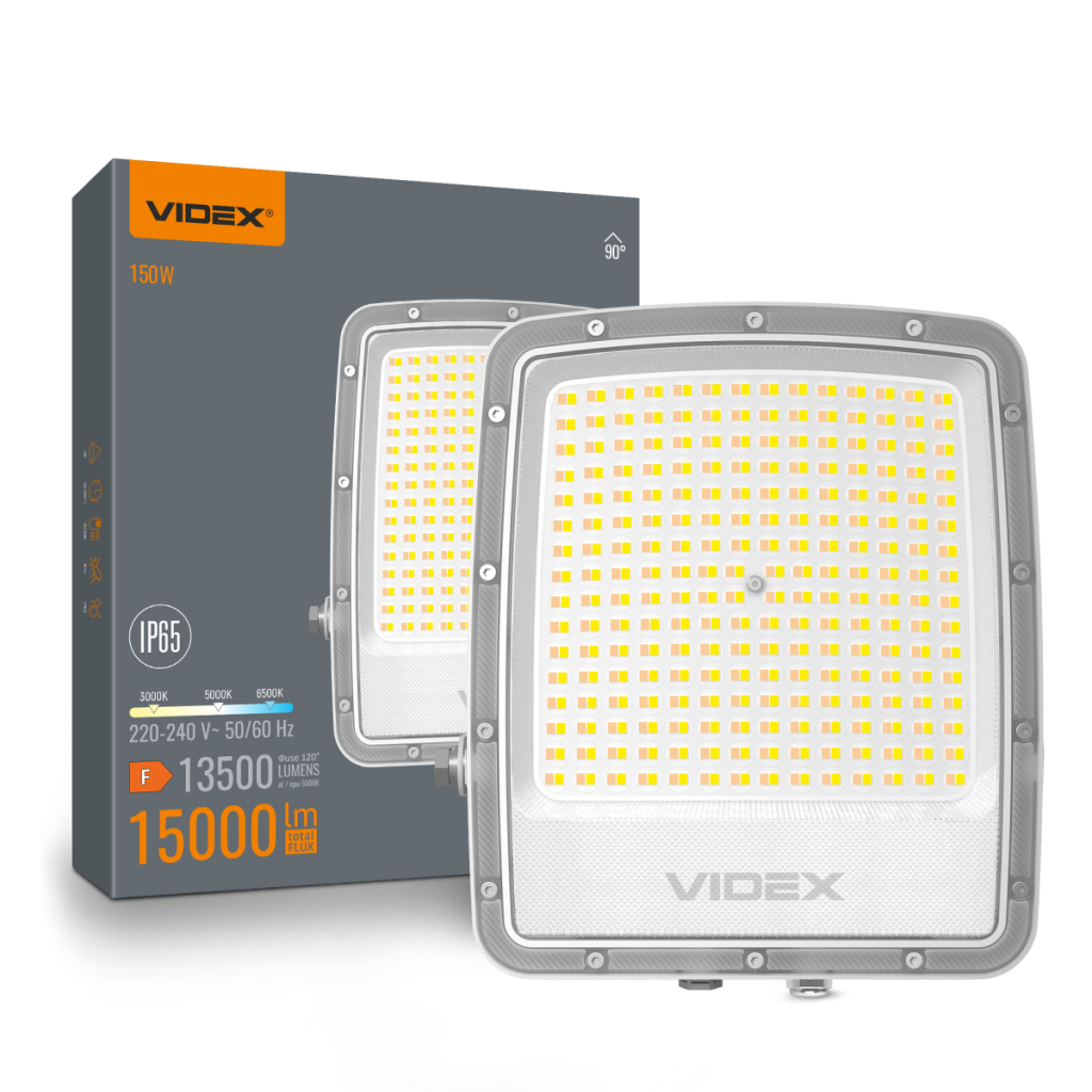 Прожектор Videx F5 150W 3000-5000-6500K 230V White (VL-F5-150CW) Прожектор Videx F5 150W 3000-5000-6500K 230V White (VL-F5-150CW)