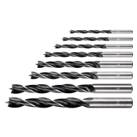 Set of Graphite drill bits for wood, spiral, 3–10 mm, 8 pcs (54T575)