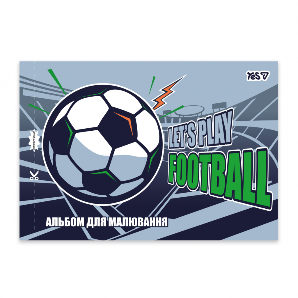 Альбом для малювання Yes А4 12 аркушів скоба з перфорацією Football (130615) Альбом для малювання Yes А4 12 аркушів скоба з перфорацією Football (130615)