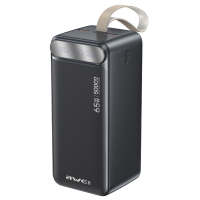 Батарея універсальна AWEI 50000mAh PA-81 65W PD 2xUSB-A/USB-C black (6954284029551)