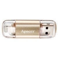 USB флеш накопичувач Apacer 64GB AH190 Gold USB 3.1/Lightning (AP64GAH190C-1)