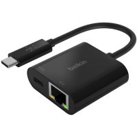 Перехідник USB-C - Ethernet 60W PD, black Belkin (INC001BTBK)