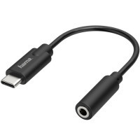 Кабель мультимедійний USB-C to 3.5 mm Jack Stereo Black Hama (00205282)