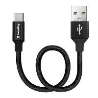 Дата кабель USB 2.0 AM to Type-C 0.25m black ColorWay (CW-CBUC048-BK)