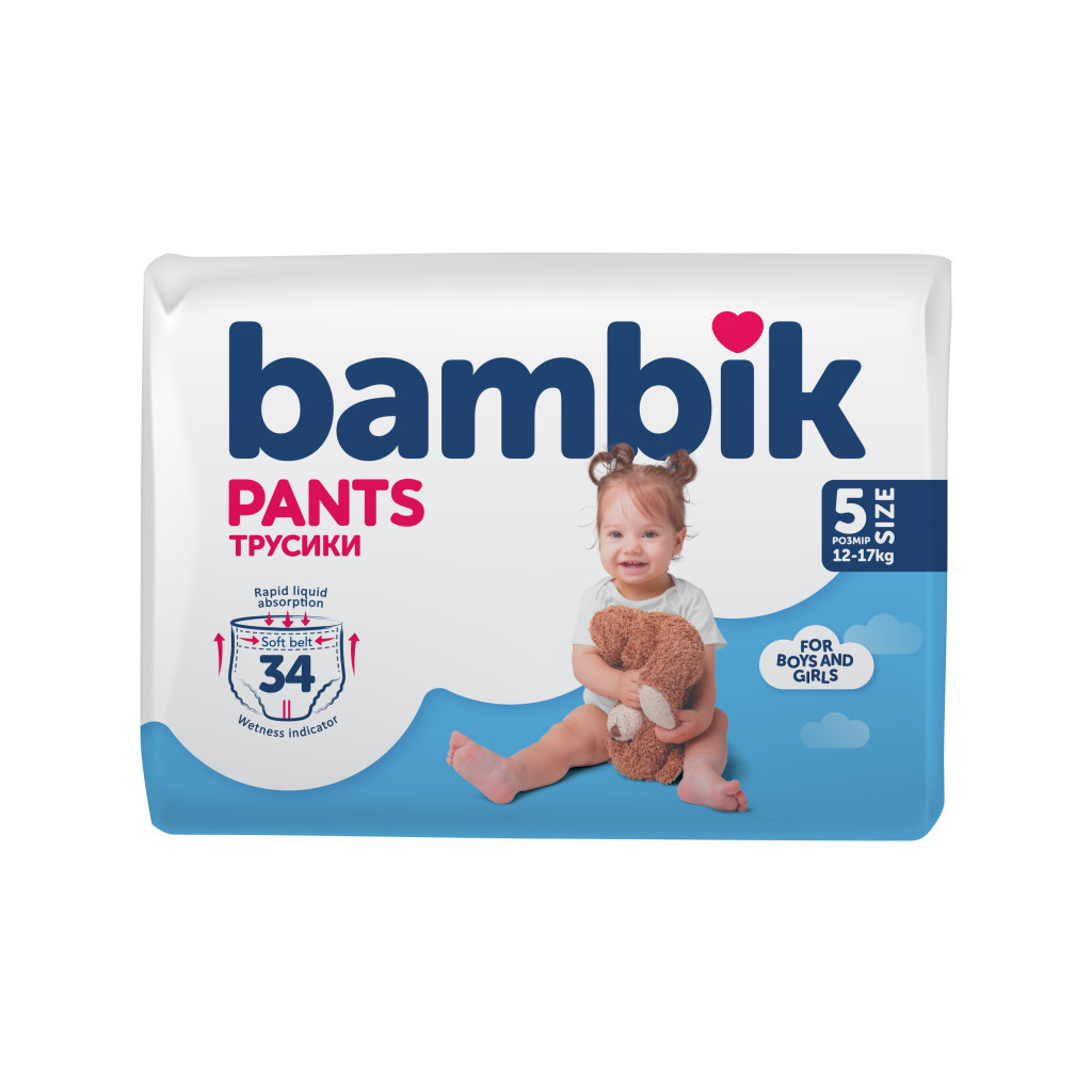 Підгузки Bambik трусики 5 (12-17 кг) 34 ш (4823071652543) Підгузки Bambik трусики 5 (12-17 кг) 34 ш (4823071652543)