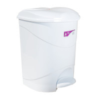 Garbage container Irak Plastik Bella #1 with pedal white 12 l (4557)