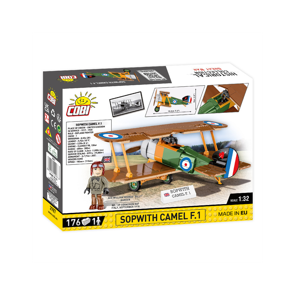 Конструктор Cobi Перша Світова Війна Літак Сопвич Кэмел F1, 176 деталей (COBI-2987) Конструктор Cobi Перша Світова Війна Літак Сопвич Кэмел F1, 176 деталей (COBI-2987)