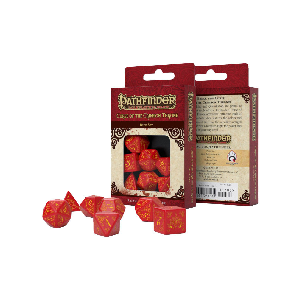 Набір кубиків для настільних ігор Q-Workshop Pathfinder Curse of the Crimson Throne Dice Set (7 шт) (SPAT23)