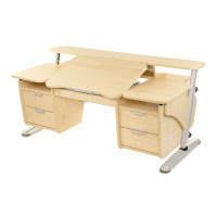 Desk Pondi Ergonomic transformer with 2 cabinets Maple gray (KL411СР)