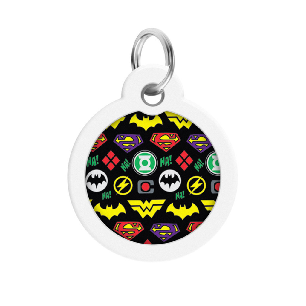 Адресник для тварин WAUDOG Smart ID з QR паспортом "Супергерої логоманія" коло 30 мм (230-1014)