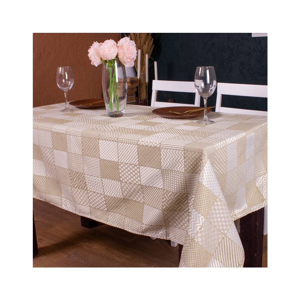 Скатертина MirSon Жакард №301 Jacquard Olive 200x280 см (2200006739203)