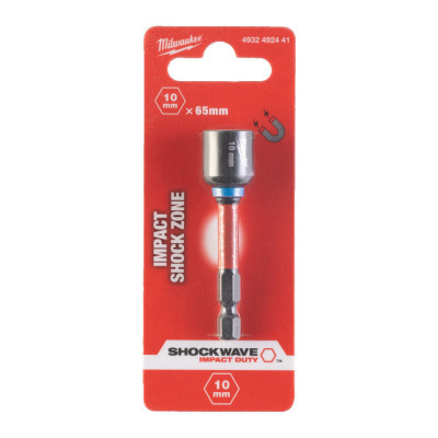 Головка магнітна Milwaukee 1/4", шестигранна, 10 мм Shockwave, ударостійка (4932492441)