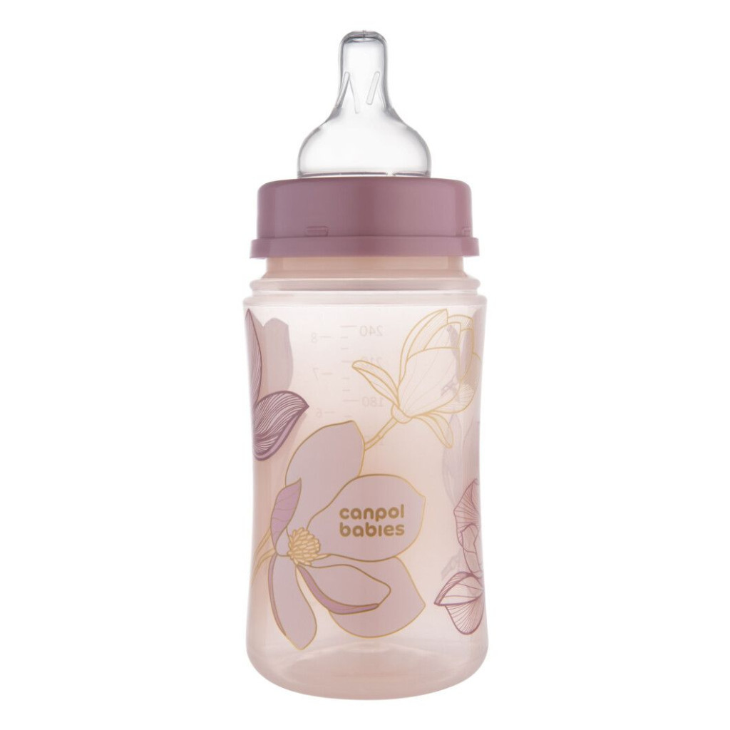 Пляшечка для годування Canpol babies Easystart GOLD 240 мл антикол. з широким отвором, рожева (35/240_pin)