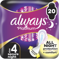 Sanitary pads Always Platinum Secure Night Size 4 20 pcs. (8700216186797)