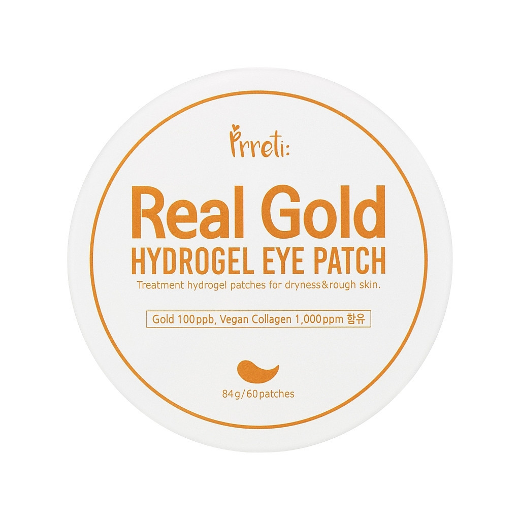 Патчі під очі Prreti Real Gold Hydrogel Eye Patch Гідрогелеві із золотом 60 шт. (8809738321935)