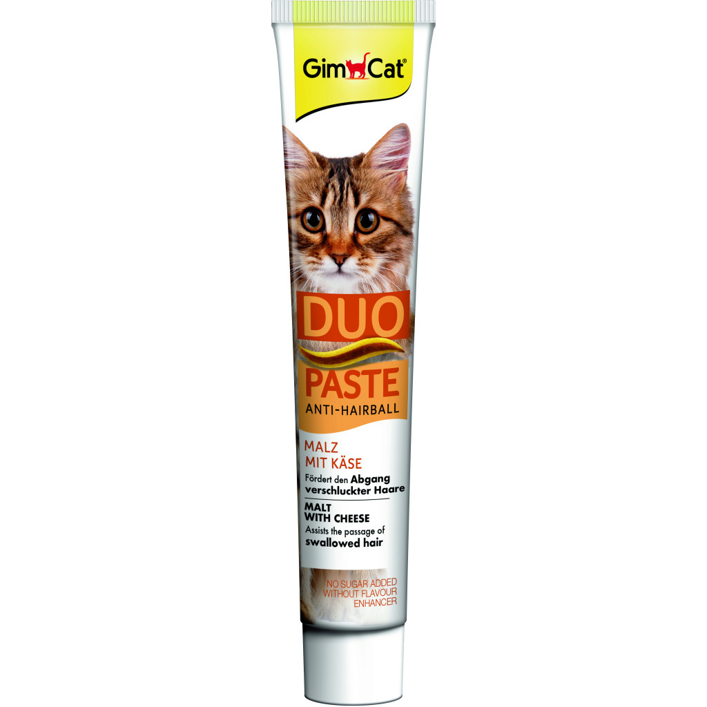 Паста для тварин GimCat DUO PASTE Anti-hairball malt with cheese мальт та сир 50 г (4002064427218)
