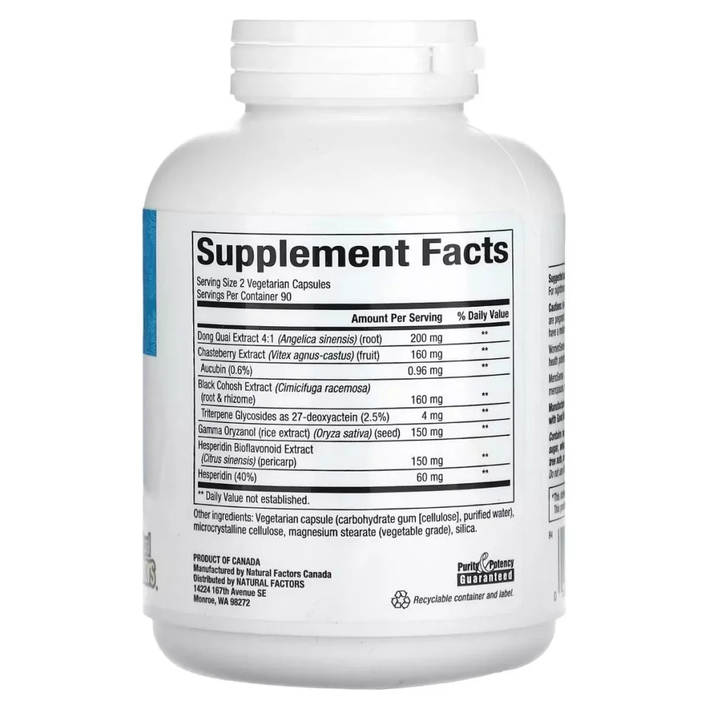 Вітамінно-мінеральний комплекс Natural Factors Підтримка при менопаузі, WomenSense, MenoSense, Menopause Formula, 180 вег (NFS-04951)