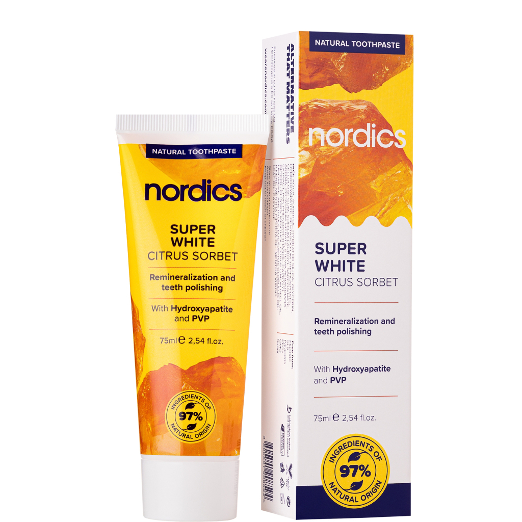 Зубна паста Nordics Cosmos Organic Super White 75 мл (3800500324555/3800501908594)