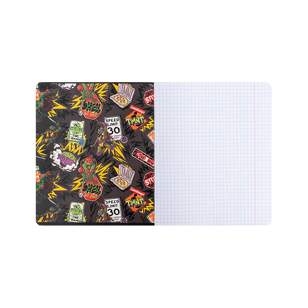 Зошит Kite Ninja Turtles, 18 аркушів, клітинка (NT24-236)