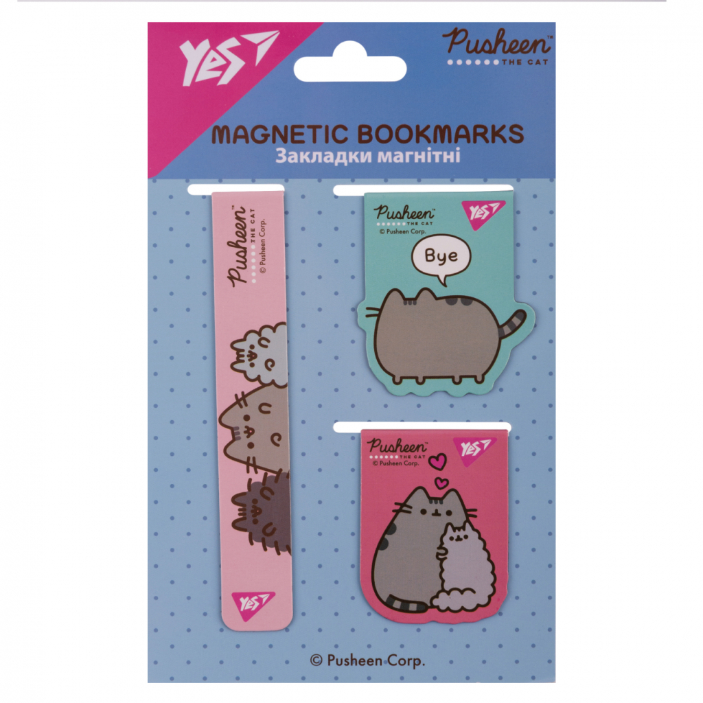 Закладки для книг Yes магнітні Pusheen 3 шт (708350)