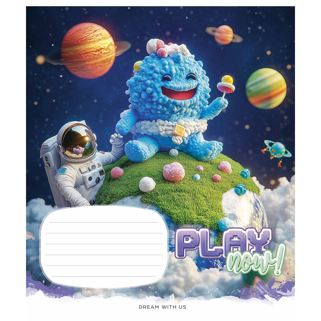Зошит Школярик Play now 12 аркушів коса лінія (012-3556C)
