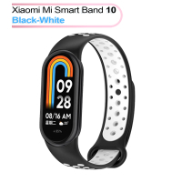 Ремінець до фітнес браслета BeCover Vents Style для Xiaomi Mi Smart Band 10 Black-White (713630)