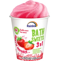 Бомбочка для ванни AquaShine Rainbow Набір Блискуча полуниця Бомба-кекс для ванн і Морська сіль з екстрактом ромашки (4820240940357)