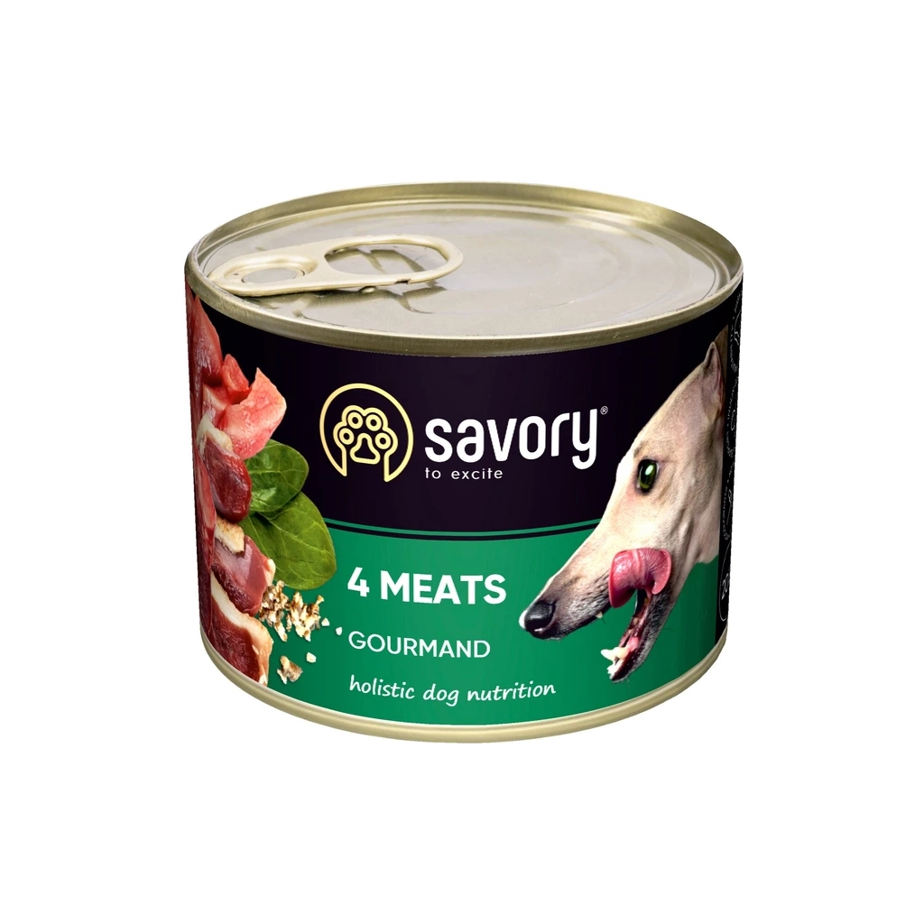 Консерви для собак Savory Gourmand "3+1" чотирма видами м'яса 4 шт х 200 г (2700000032695)