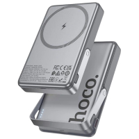 Батарея універсальна HOCO 10000mAh Sunlight PD/20W Magnetic with stand Metal Grey (Q36A / 714987)