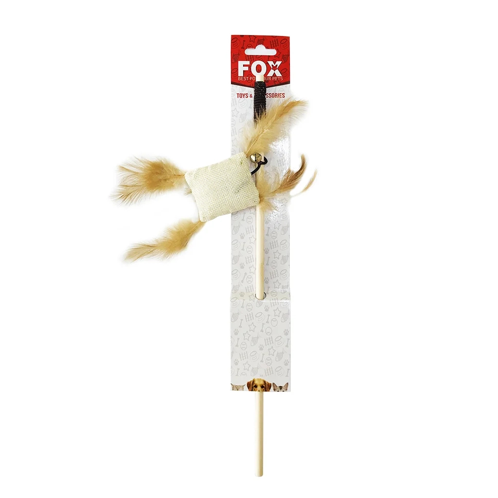Іграшка для котів "FOX" Вудка-дражнилка ECO "Ловець снів з пухом" (6912102124727)