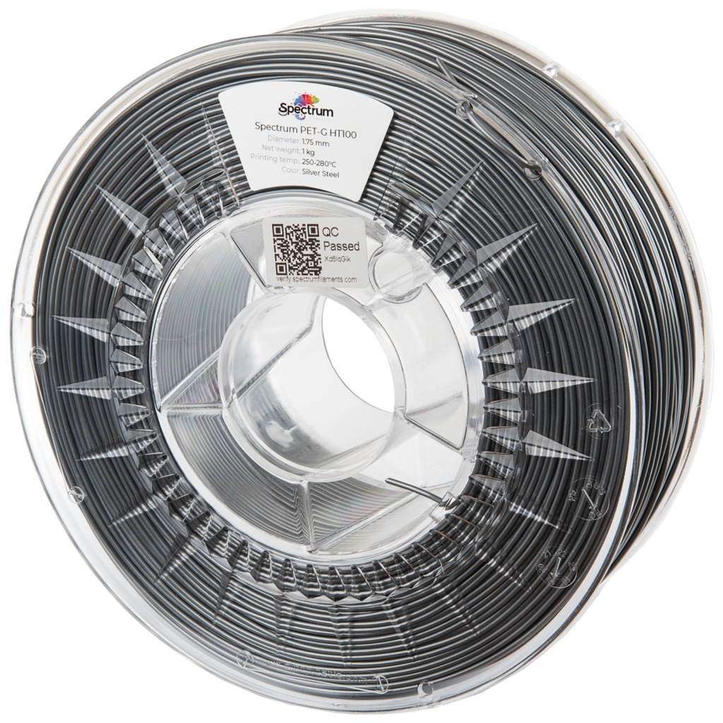 Пластик для 3D-принтера Spectrum PET-G HT100 1.75mm 0.5kg SILVER STEEL (80406)